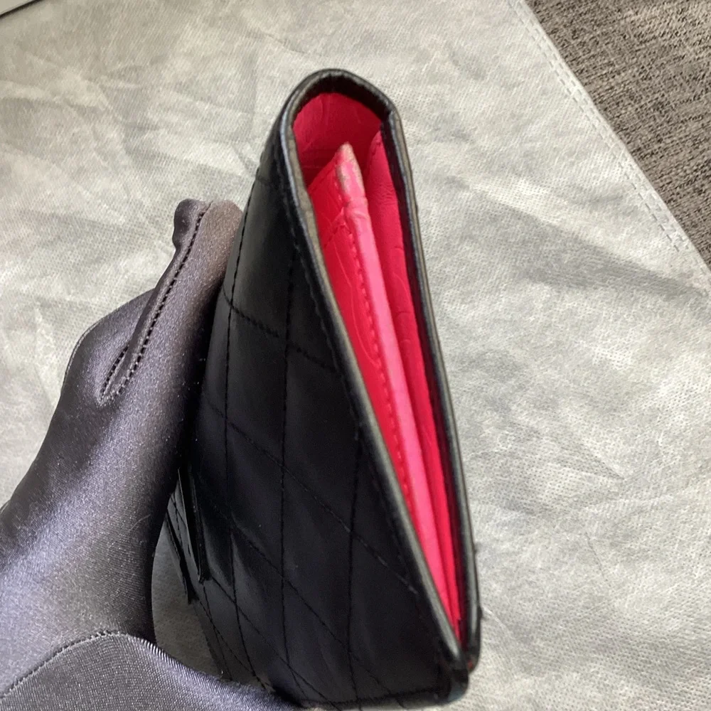 CHANEL Black Ligne Cambon Wallet